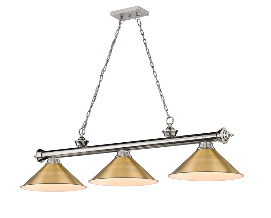 Z-Lite 2306-3BN-RB15 Three Light Billiard, Brushed Nickel