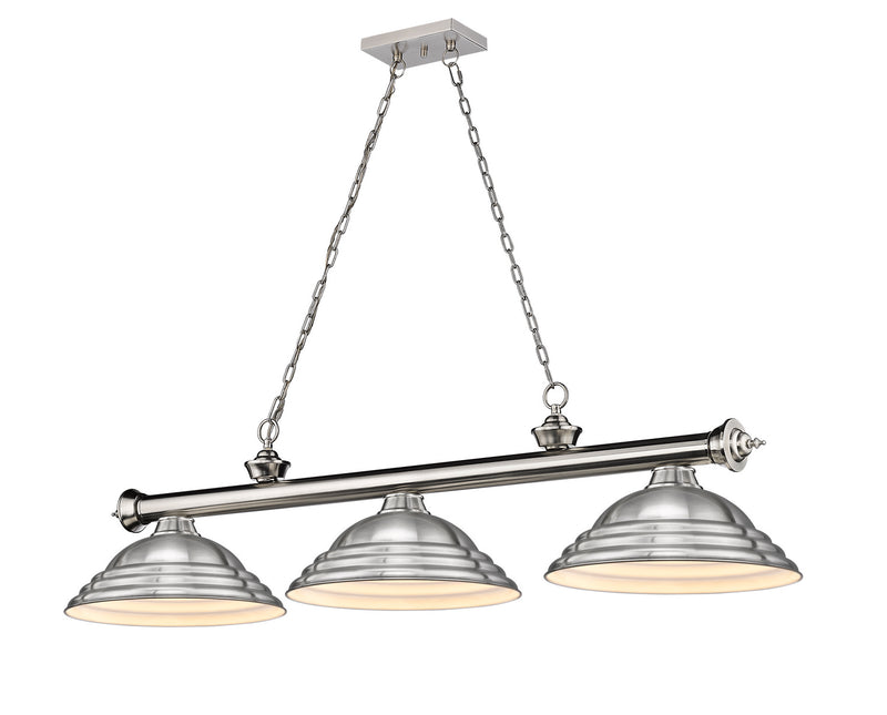 Z-Lite 2306-3BN-SBN Three Light Billiard, Brushed Nickel