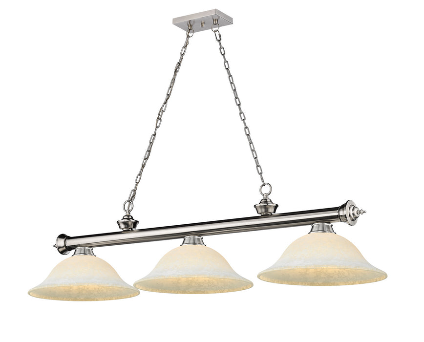 Z-Lite 2306-3BN-WM16 Three Light Billiard, Brushed Nickel