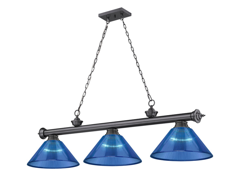 Z-Lite 2306-3BP-ARDB Three Light Billiard, Bronze Plate
