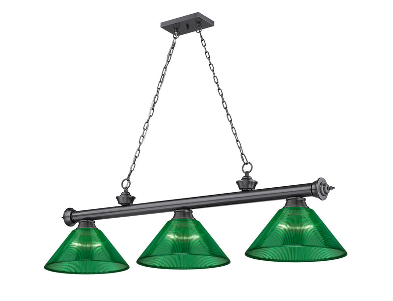 Z-Lite 2306-3BP-ARG Three Light Billiard, Bronze Plate
