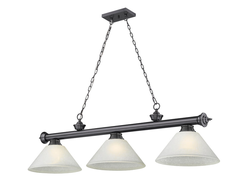 Z-Lite 2306-3BP-AWL14 Three Light Billiard, Bronze Plate