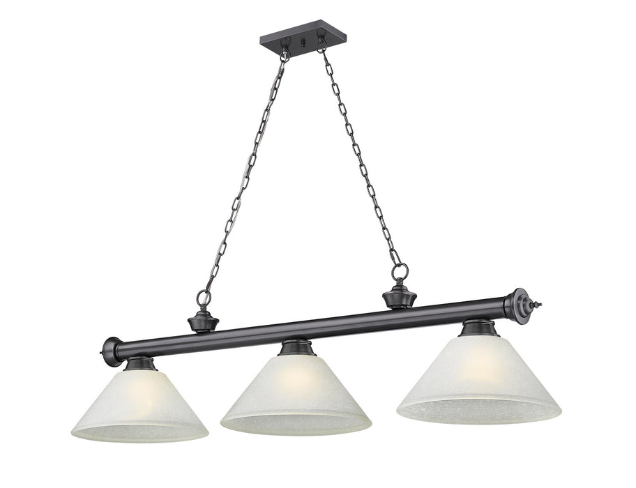 Z-Lite 2306-3BP-AWL14 Three Light Billiard, Bronze Plate