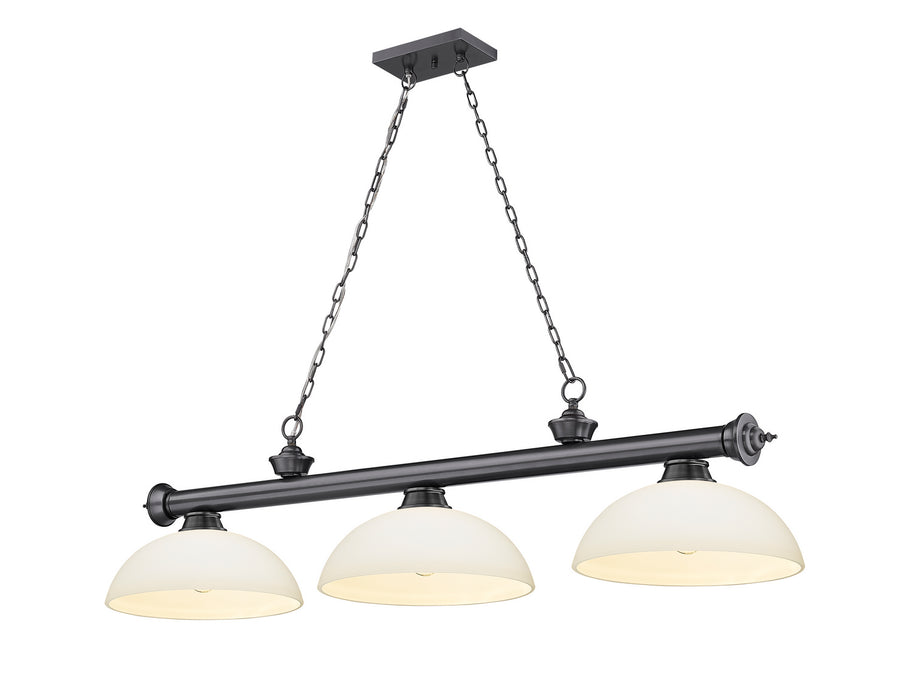 Z-Lite 2306-3BP-DMO14 Three Light Billiard, Bronze Plate