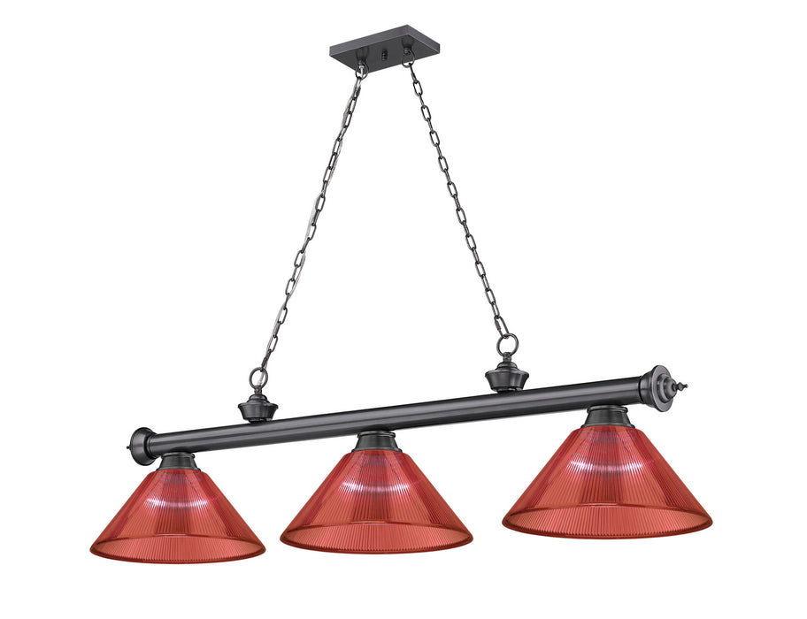 Z-Lite 2306-3BP-PRD Three Light Billiard, Bronze Plate