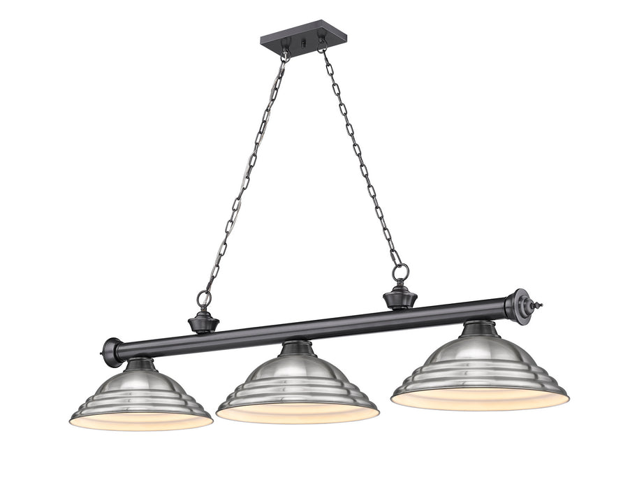 Z-Lite 2306-3BP-SBN Three Light Billiard, Bronze Plate