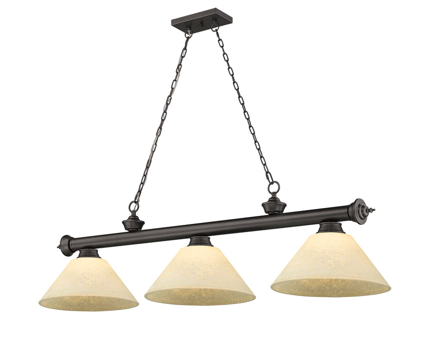 Z-Lite 2306-3BRZ-AGM14 Three Light Billiard, Bronze