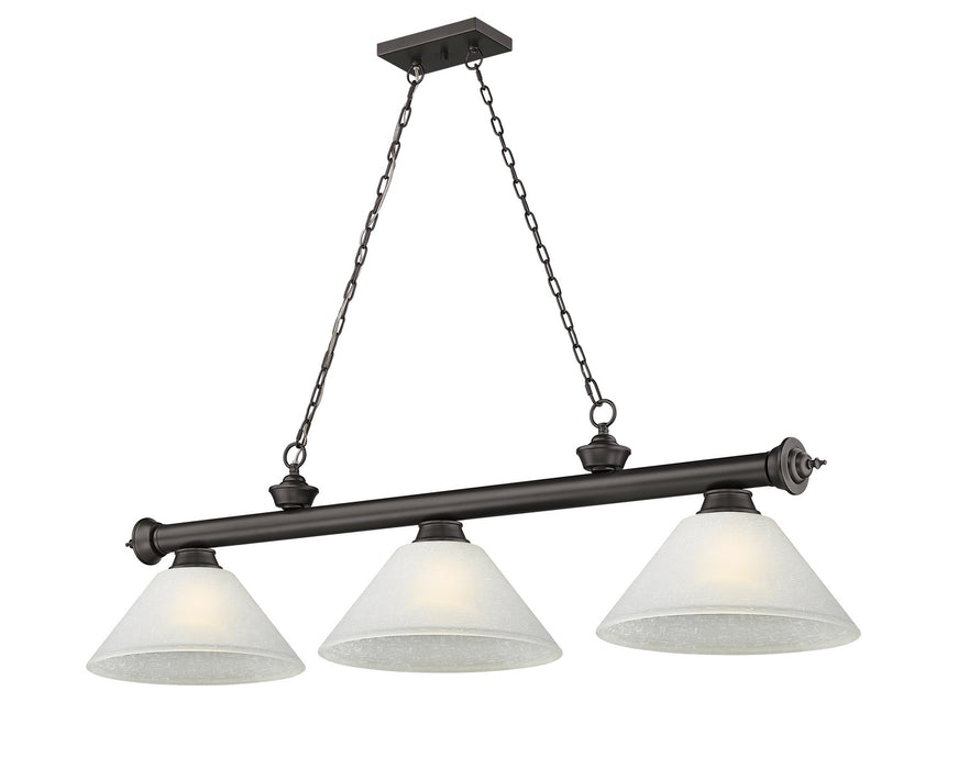 Z-Lite 2306-3BRZ-AWL14 Three Light Billiard, Bronze