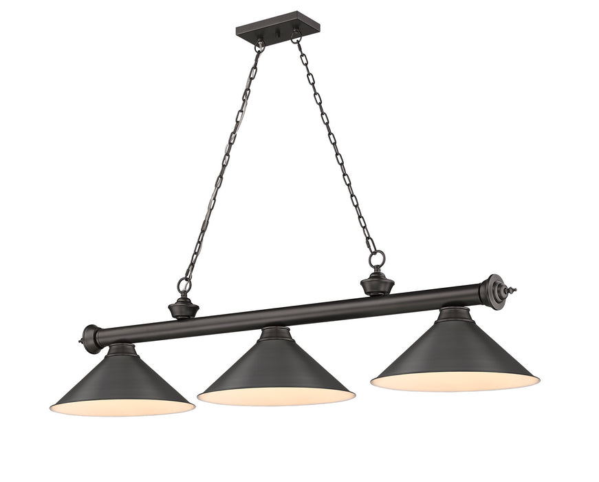 Z-Lite 2306-3BRZ-BRZ15 Three Light Billiard, Bronze