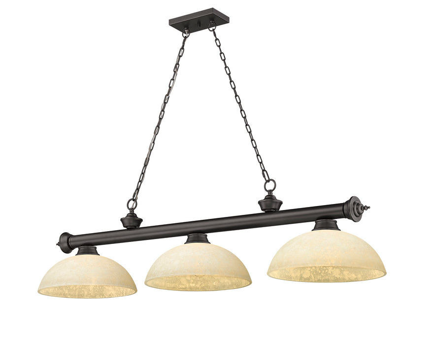 Z-Lite 2306-3BRZ-DGM14 Three Light Billiard, Bronze