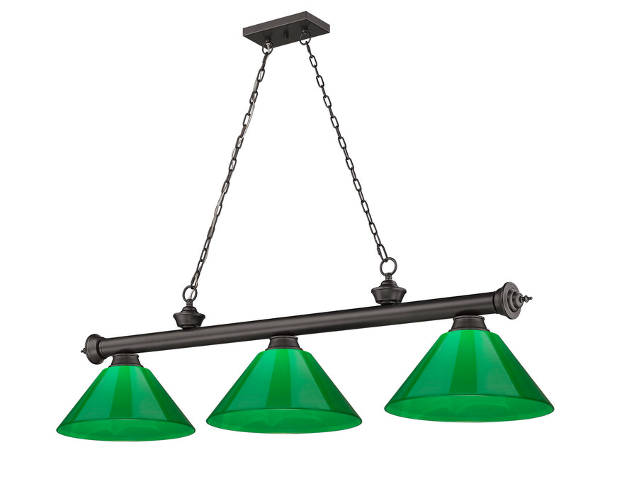Z-Lite 2306-3BRZ-PGR Three Light Billiard, Bronze