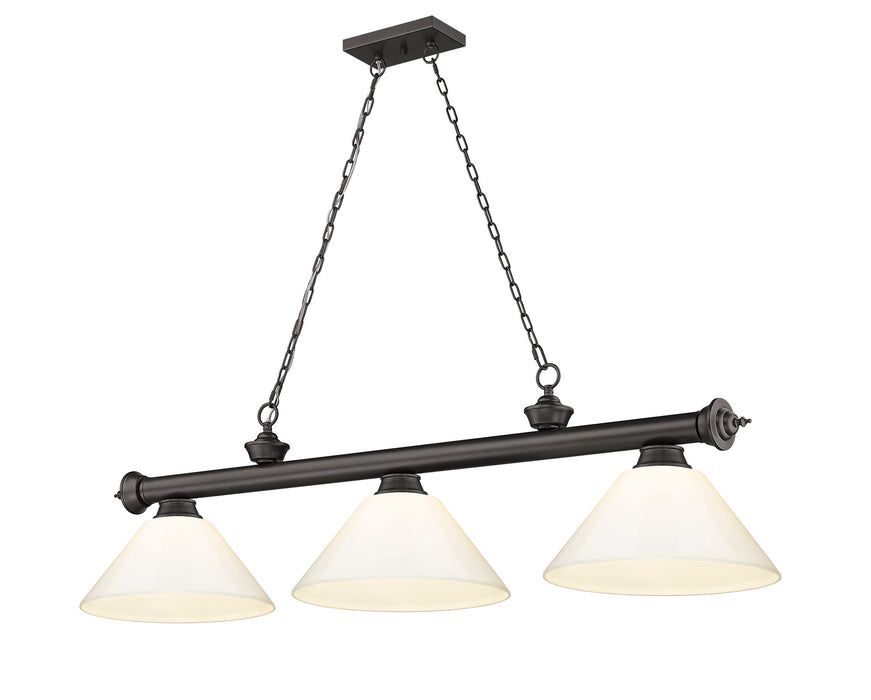 Z-Lite 2306-3BRZ-PWH Three Light Billiard, Bronze