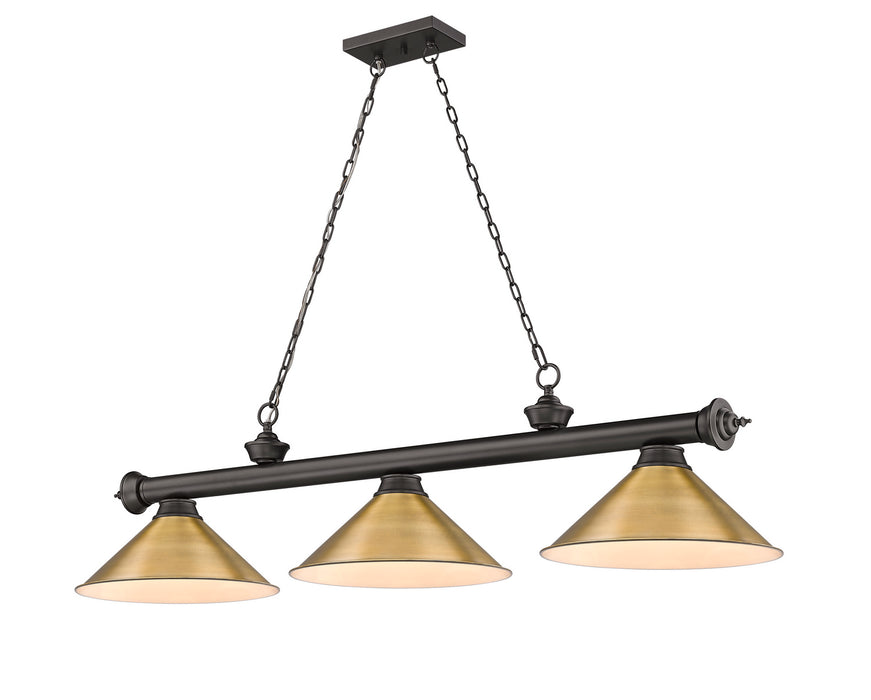 Z-Lite 2306-3BRZ-RB15 Three Light Billiard, Bronze