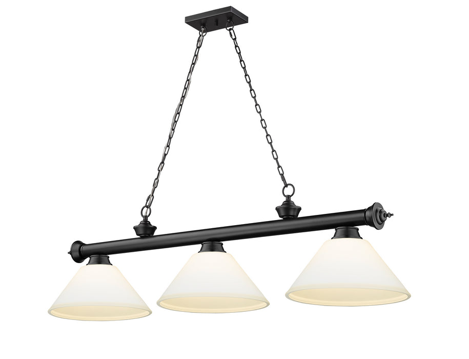 Z-Lite 2306-3MB-AMO14 Three Light Billiard, Matte Black