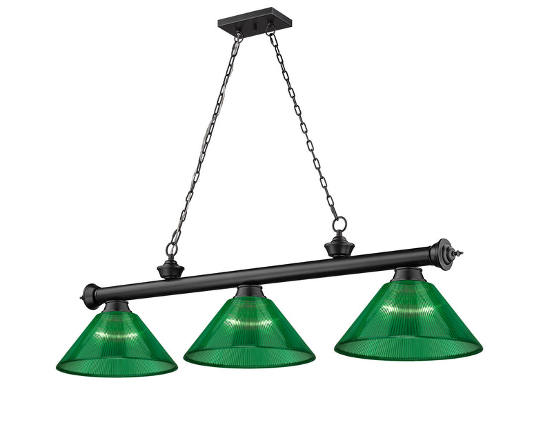 Z-Lite 2306-3MB-ARG Three Light Billiard, Matte Black