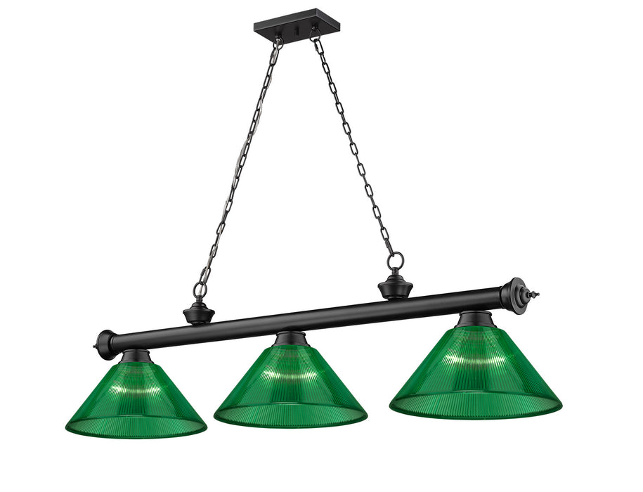 Z-Lite 2306-3MB-ARG Three Light Billiard, Matte Black