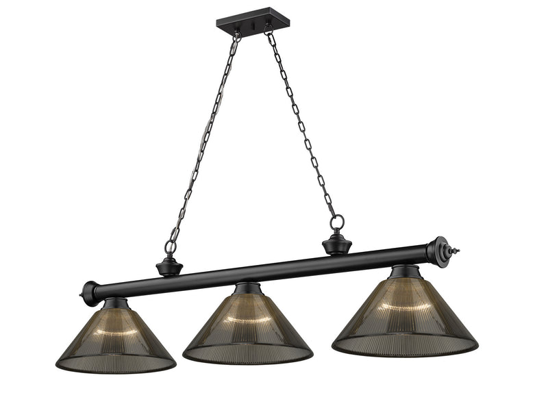 Z-Lite 2306-3MB-ARS Three Light Billiard, Matte Black