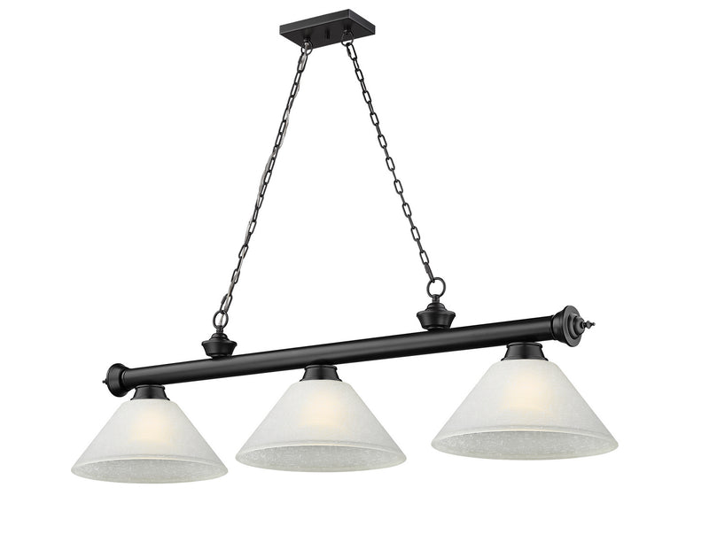 Z-Lite 2306-3MB-AWL14 Three Light Billiard, Matte Black