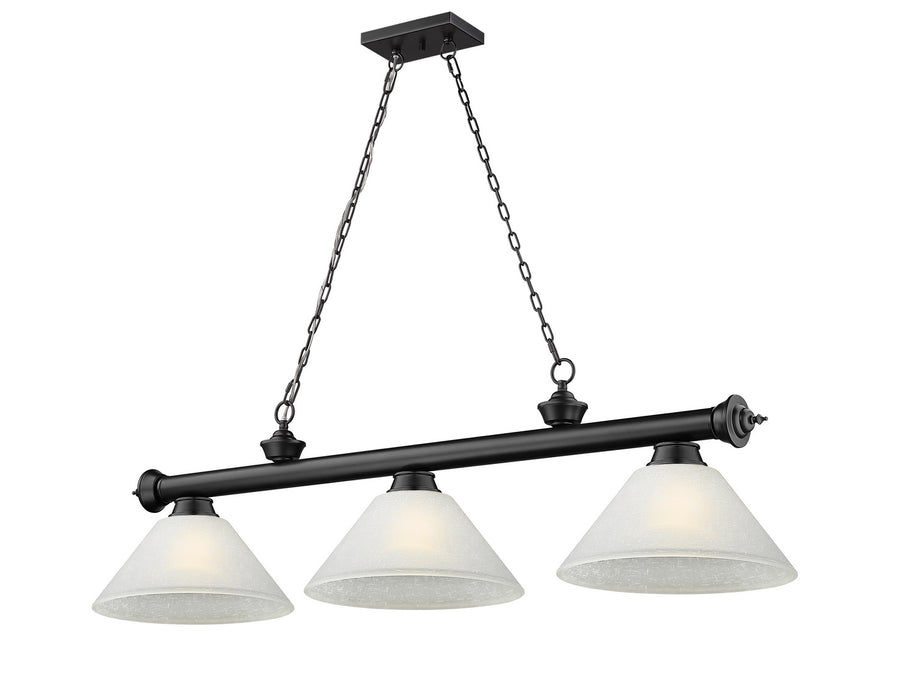 Z-Lite 2306-3MB-AWL14 Three Light Billiard, Matte Black