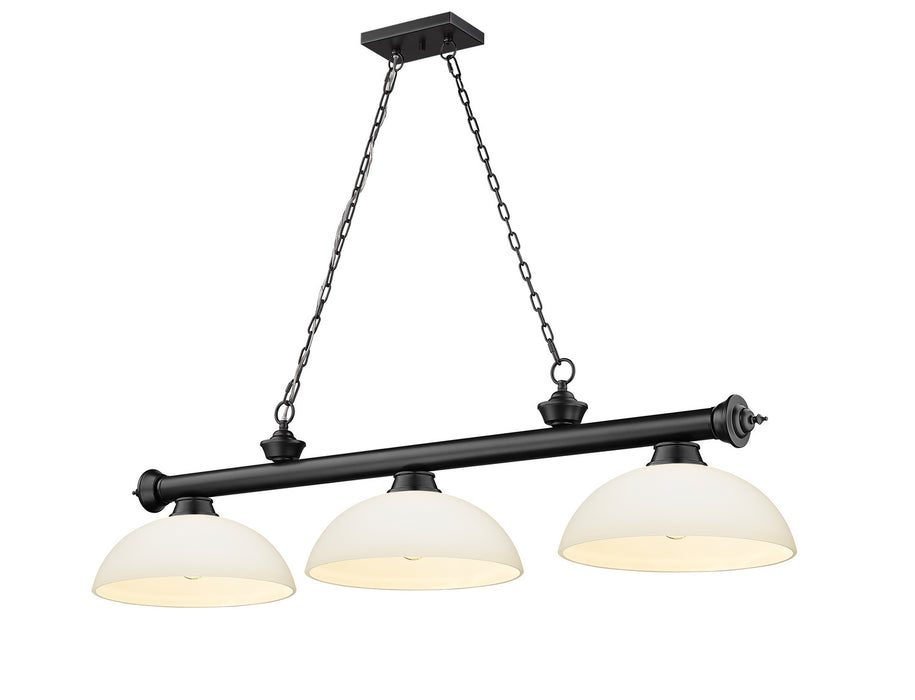 Z-Lite 2306-3MB-DMO14 Three Light Billiard, Matte Black