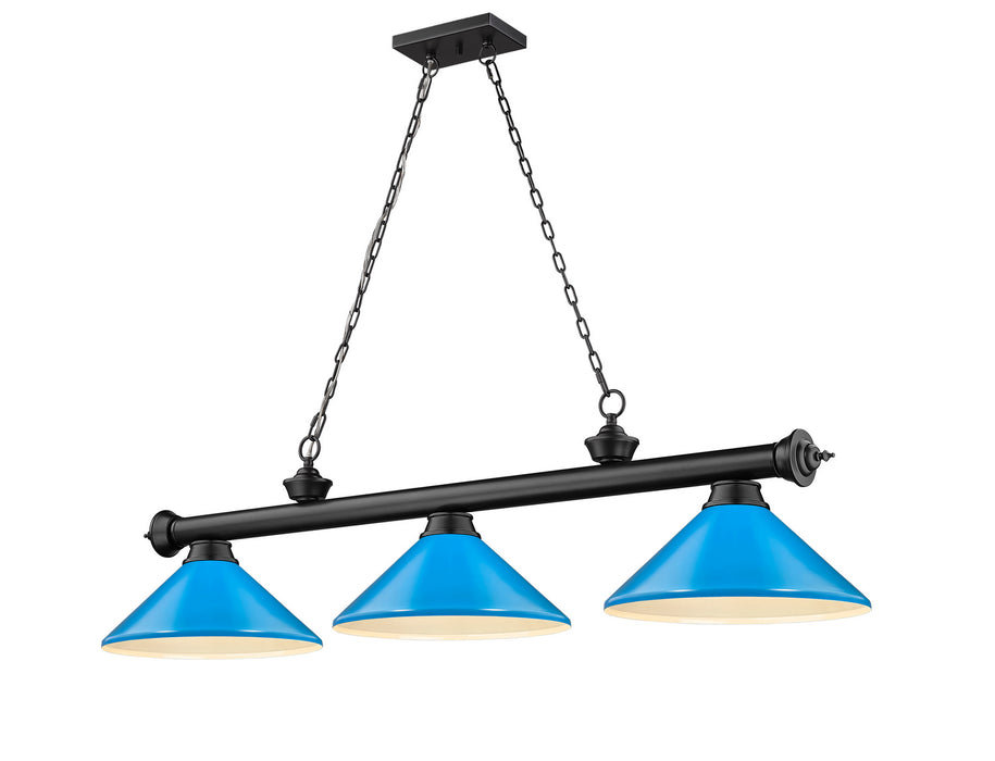Z-Lite 2306-3MB-MEB Three Light Billiard, Matte Black