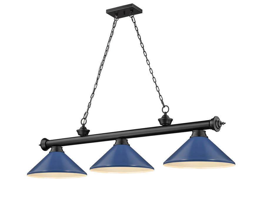 Z-Lite 2306-3MB-MNB Three Light Billiard, Matte Black