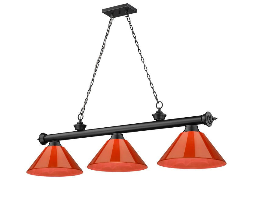 Z-Lite 2306-3MB-PRD Three Light Billiard, Matte Black
