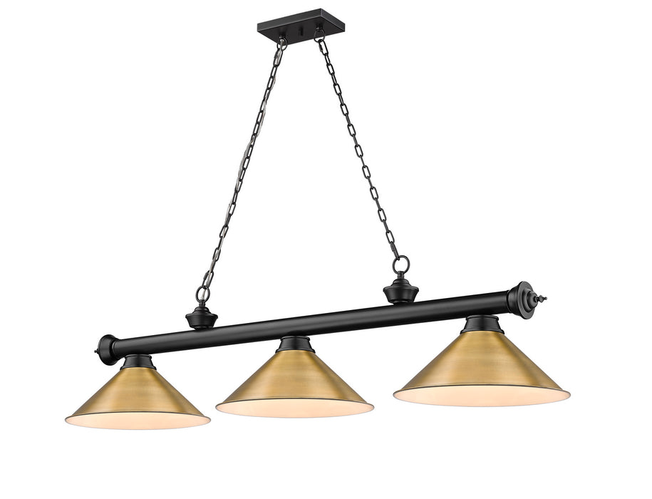 Z-Lite 2306-3MB-RB15 Three Light Billiard, Matte Black