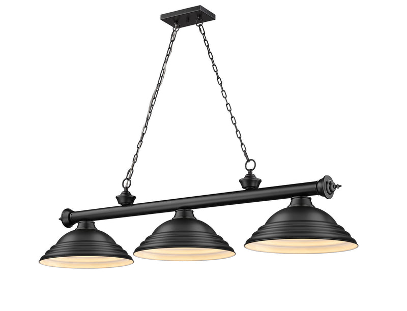 Z-Lite 2306-3MB-SMB Three Light Billiard, Matte Black