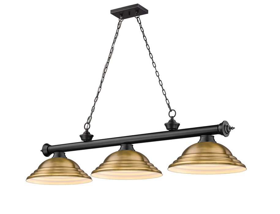 Z-Lite 2306-3MB-SRB Three Light Billiard, Matte Black