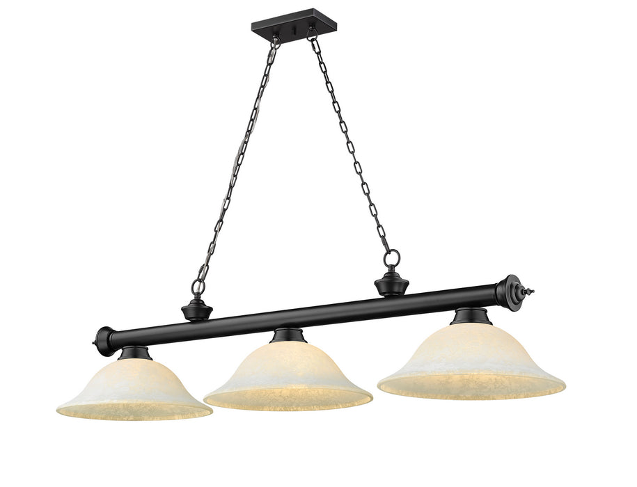 Z-Lite 2306-3MB-WM16 Three Light Billiard, Matte Black