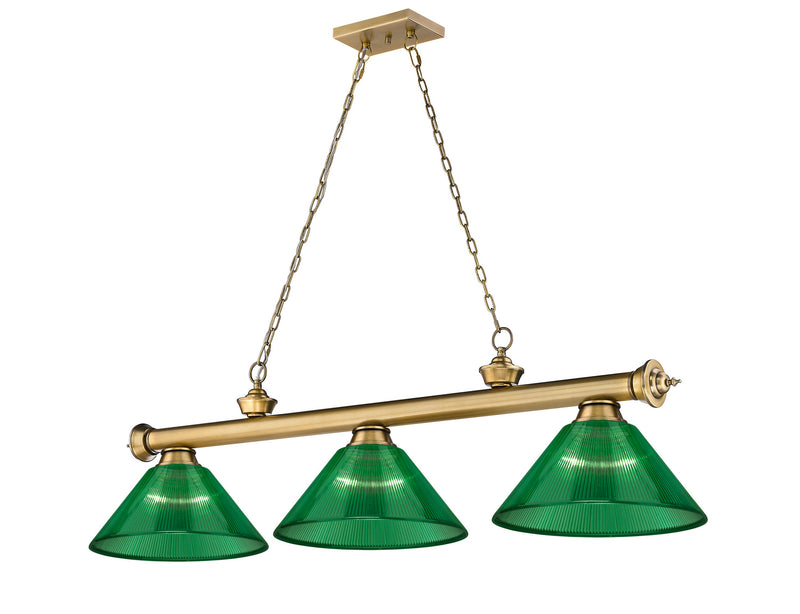 Z-Lite 2306-3RB-ARG Three Light Billiard, Rubbed Brass