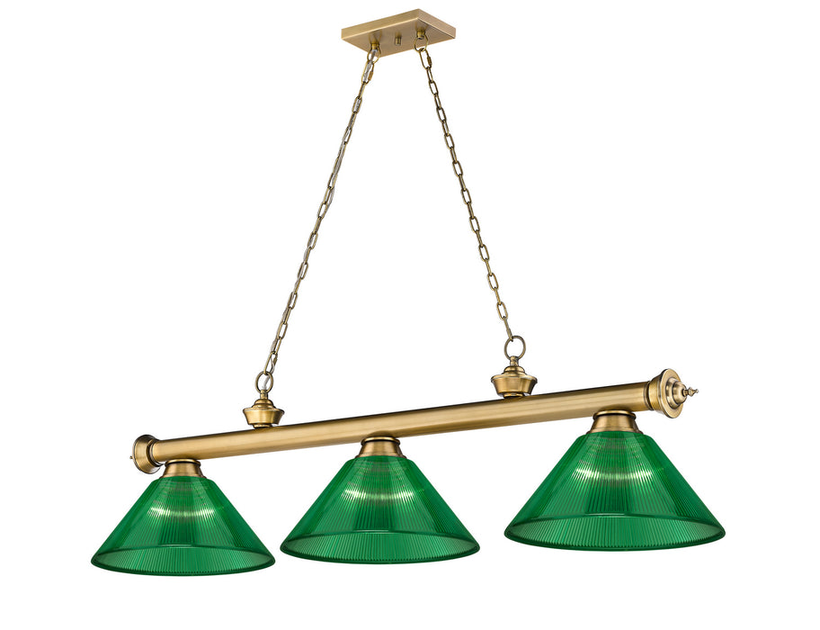 Z-Lite 2306-3RB-ARG Three Light Billiard, Rubbed Brass