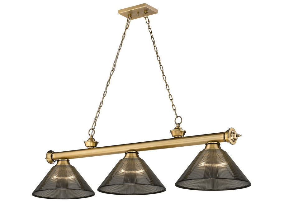 Z-Lite 2306-3RB-ARS Three Light Billiard, Rubbed Brass