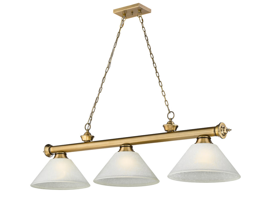 Z-Lite 2306-3RB-AWL14 Three Light Billiard, Rubbed Brass