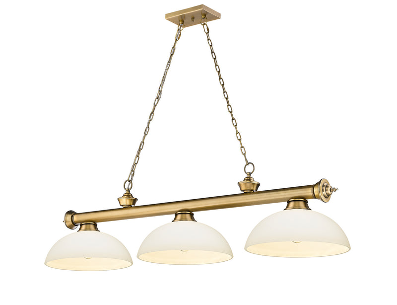 Z-Lite 2306-3RB-DMO14 Three Light Billiard, Rubbed Brass
