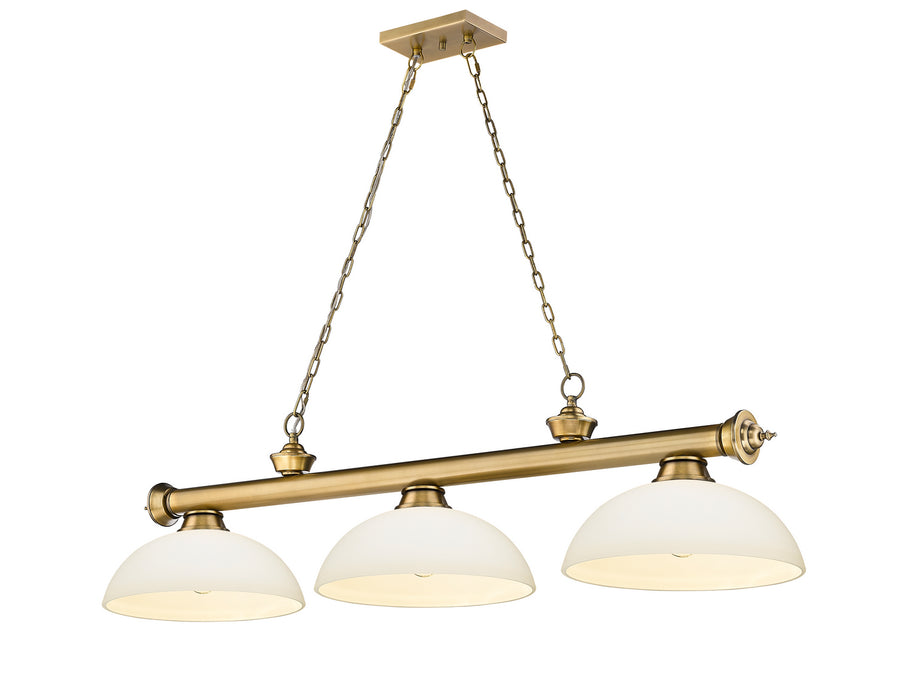 Z-Lite 2306-3RB-DMO14 Three Light Billiard, Rubbed Brass