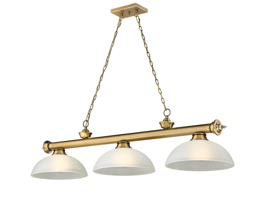 Z-Lite 2306-3RB-DWL14 Three Light Billiard, Rubbed Brass