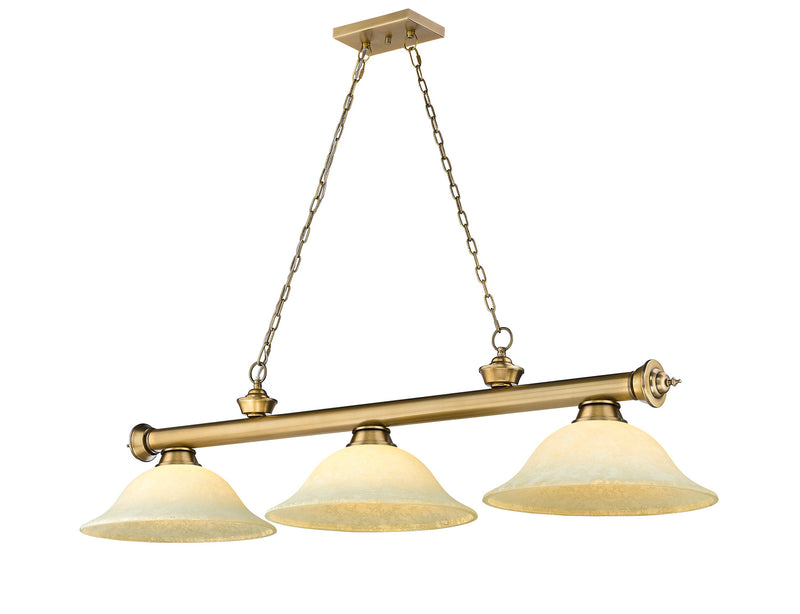 Z-Lite 2306-3RB-GM16 Three Light Billiard, Rubbed Brass
