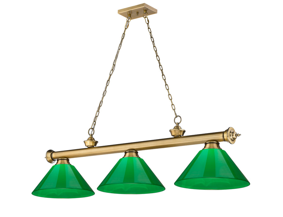 Z-Lite 2306-3RB-PGR Three Light Billiard, Rubbed Brass