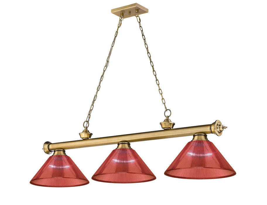 Z-Lite 2306-3RB-PRD Three Light Billiard, Rubbed Brass