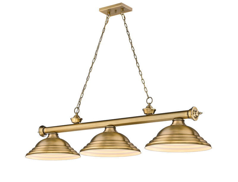 Z-Lite 2306-3RB-SRB Three Light Billiard, Rubbed Brass