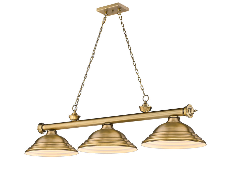 Z-Lite 2306-3RB-SRB Three Light Billiard, Rubbed Brass