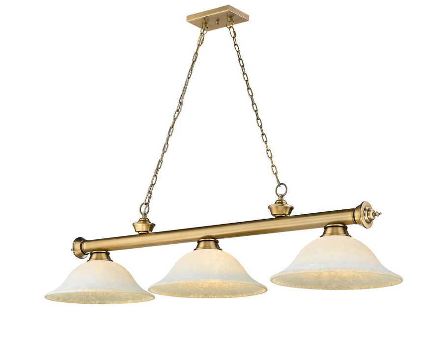 Z-Lite 2306-3RB-WM16 Three Light Billiard, Rubbed Brass