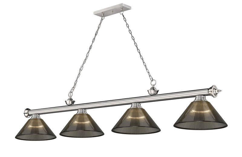 Z-Lite 2306-4BN-ARS Four Light Billiard, Brushed Nickel