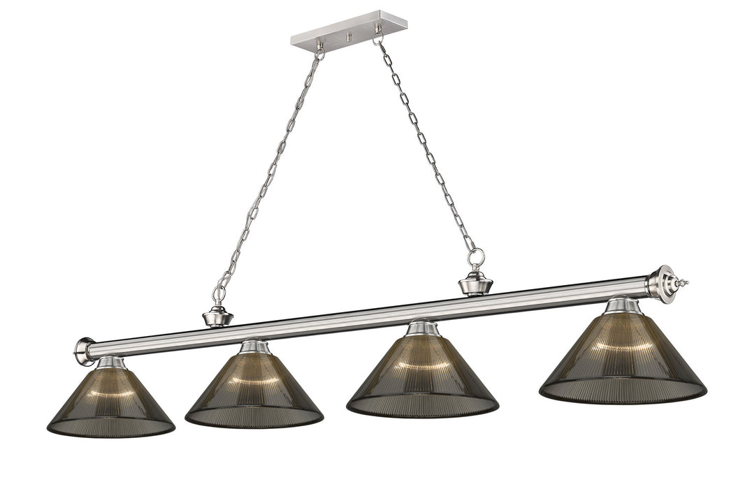 Z-Lite 2306-4BN-ARS Four Light Billiard, Brushed Nickel