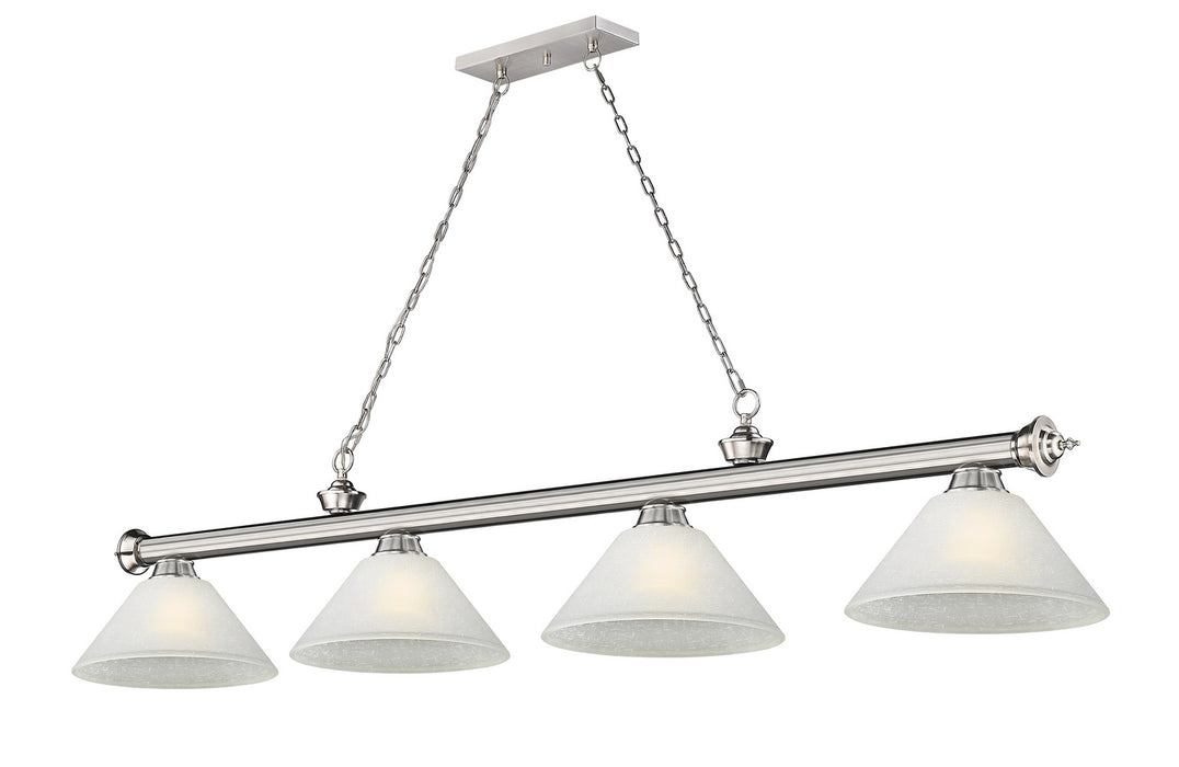 Z-Lite 2306-4BN-AWL14 Four Light Billiard, Brushed Nickel