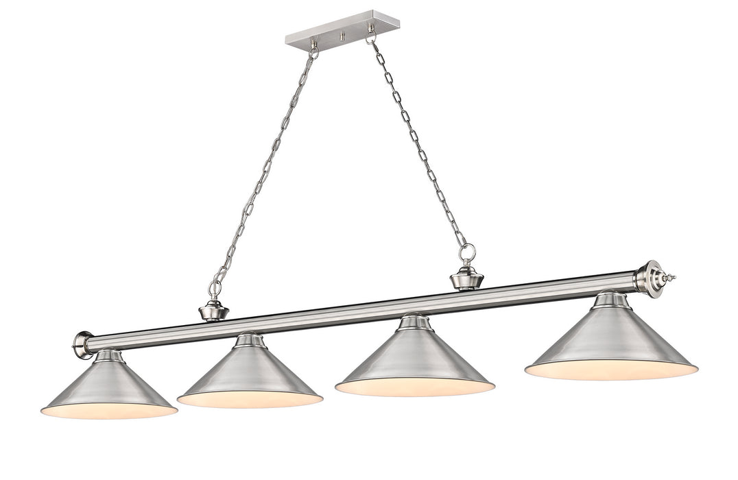 Z-Lite 2306-4BN-BN15 Four Light Billiard, Brushed Nickel