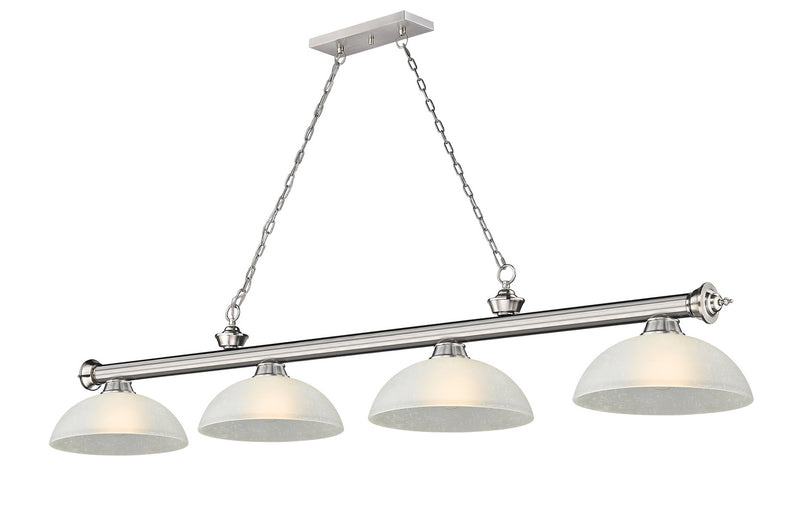 Z-Lite 2306-4BN-DWL14 Four Light Billiard, Brushed Nickel
