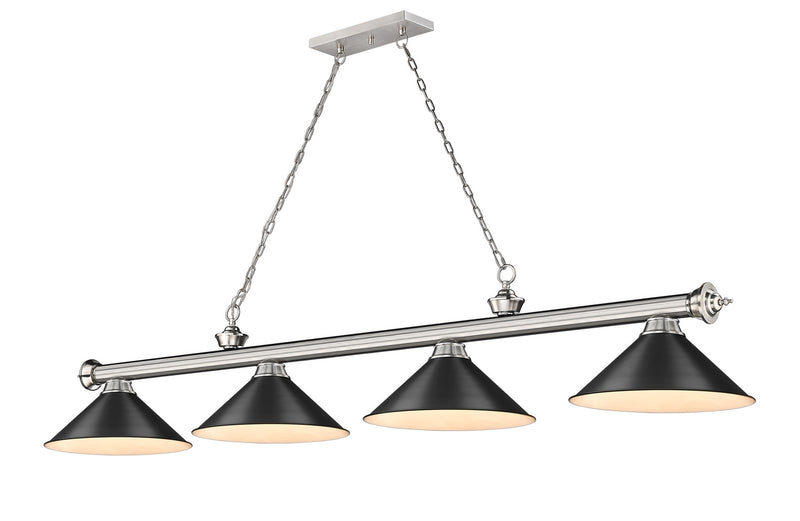 Z-Lite 2306-4BN-MB15 Four Light Billiard, Brushed Nickel